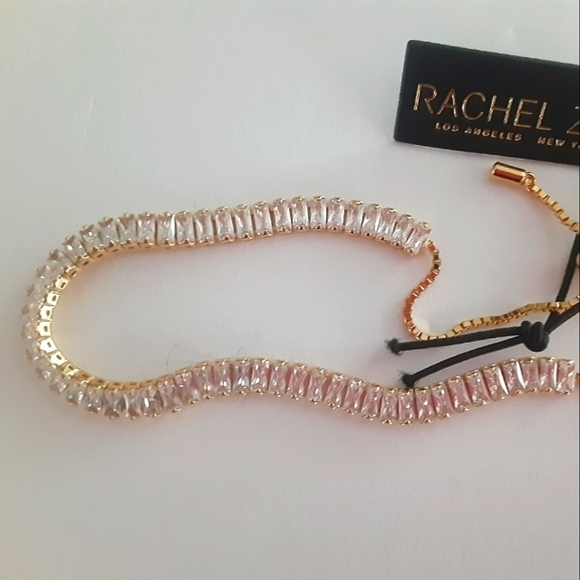Rachel  Zoe Cubic Zirconia Tennis Slider Bracelet New - Picture 1 of 3